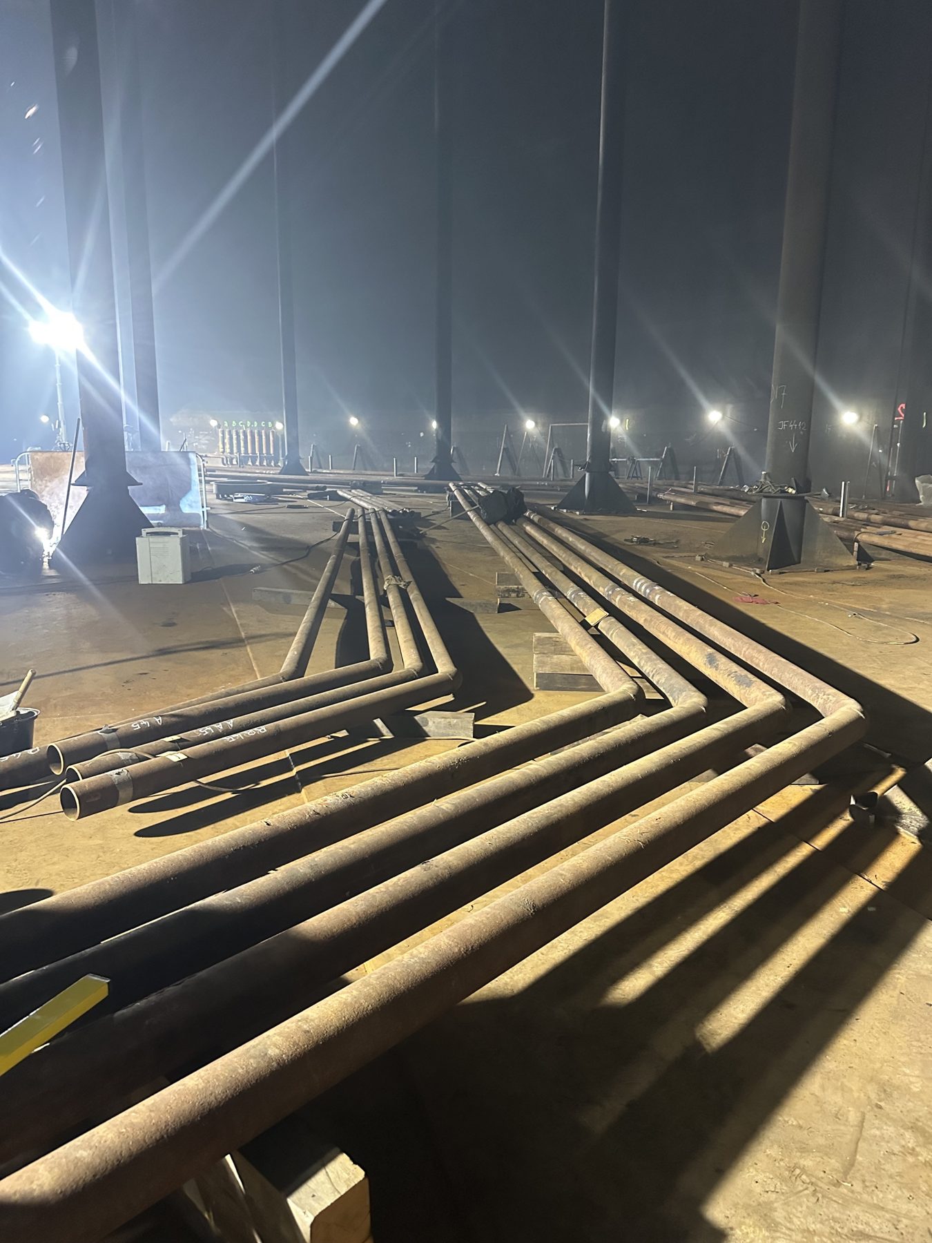 Pipe lines at industrial site